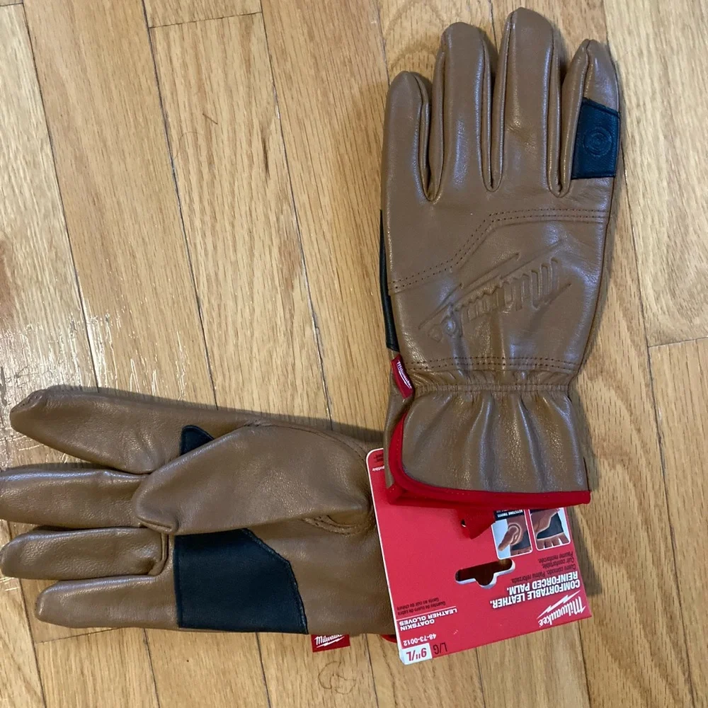Milwaukee Tan Leather Gloves for Men - Picture 2 of 2